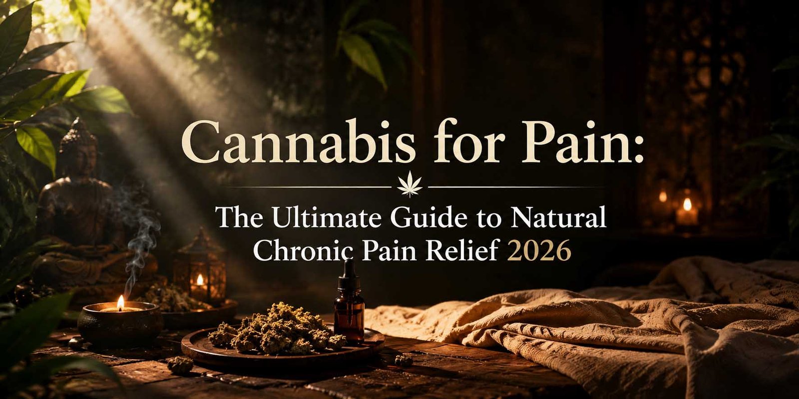 Cannabis for pain relief — natural chronic pain management with medical cannabis flower and CBD oil at Space Trees Chiang Mai 2026