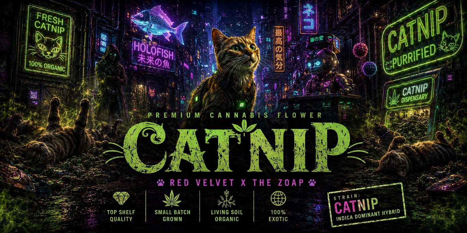 Catnip strain cannabis flower by LIT Farms — Space Trees Chiang Mai living soil